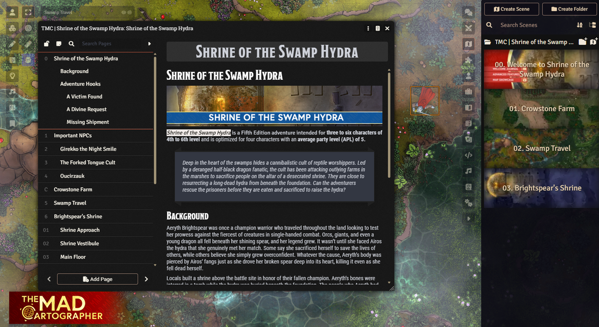 MADventure: Shrine of the Swamp Hydra (APL5)