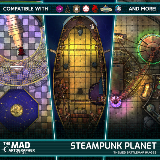 Steampunk Planet Map Image Pack